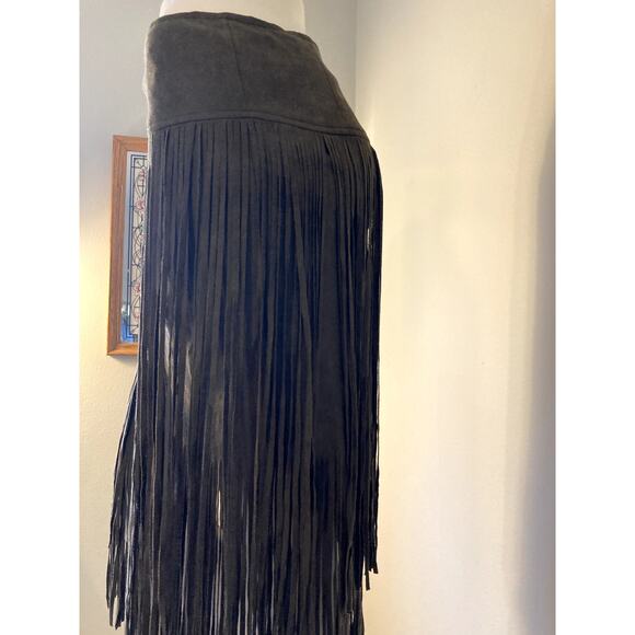 Joyfolie Brown Fringe Midi Skirt - Picture 10 of 16
